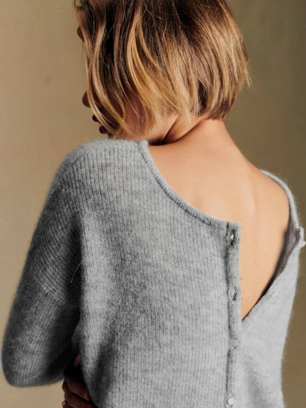 Sezane Gaspard Cardigan - Mottled Grey - Picture 3 of 8